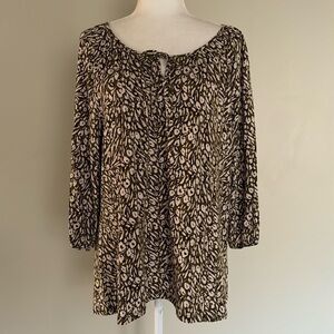 Garnet Hill Floral Boho Peasant Top